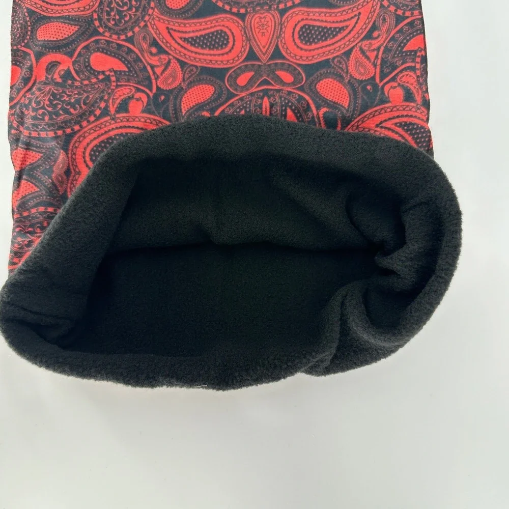 SA CO Frost Tech Fleece Face Shield Neck Gaiter Red Black Thermal One Size NEW!!